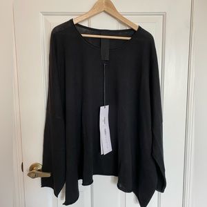 Rundholz Oversized Fine Knit Cotton Hemp Sweater Black One Size